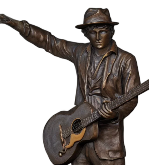 hat, photorealistic, photo, medium, shot, bronze, statue, young transparent PNG cut-out