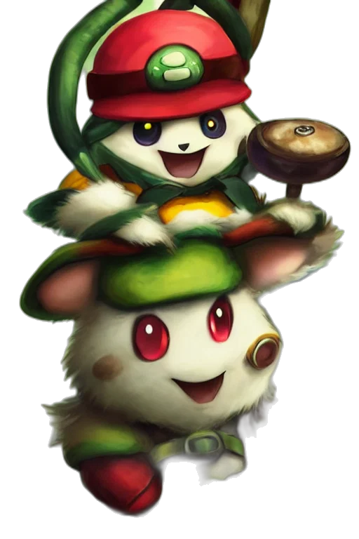 hat, staff, animal, weapon, concept art, 3d render, fantasy art, pixel art transparent PNG cut-out