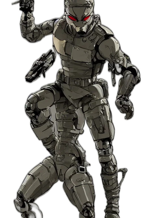 robot, weapon, concept art, 3d render transparent PNG cut-out