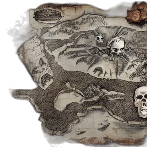 concept art, old, torn, treasure transparent PNG cut-out