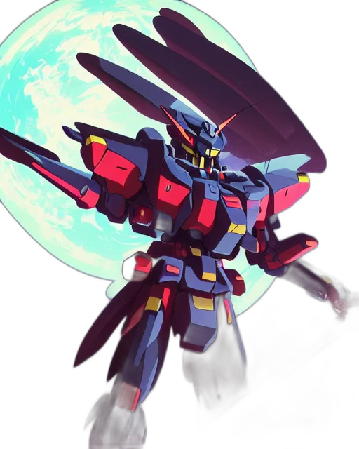 robot, weapon, sword, concept art, pixel art, anime, watercolor, outer space transparent PNG cut-out
