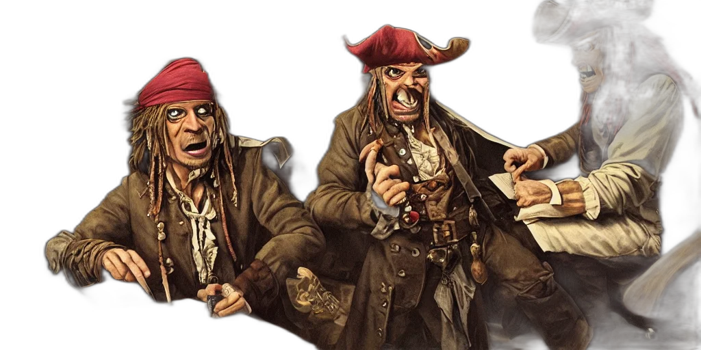 concept art, fantasy art, photorealistic, pirate transparent PNG cut-out