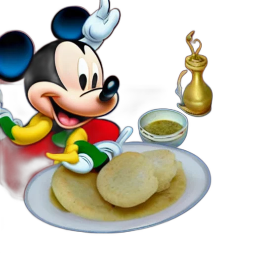 food, photorealistic, 3d render, mickey, mouse, dressed, traditional, tamil transparent PNG cut-out
