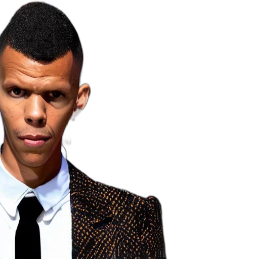 jacket, face, photorealistic, stromae transparent PNG cut-out