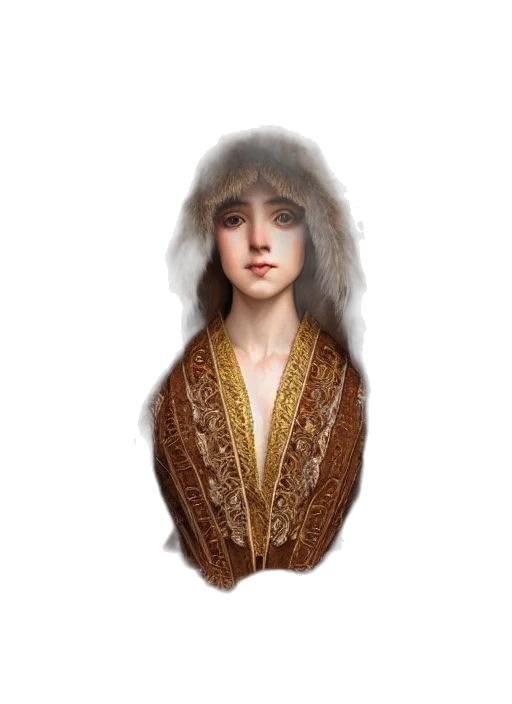 face, jacket, hair, dress, fantasy art, photorealistic, oil painting, concept art transparent PNG cut-out