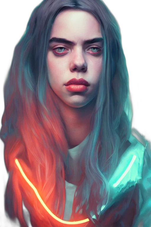 face, hair, creature, robot, fantasy art, concept art, cyberpunk, photorealistic transparent PNG cut-out