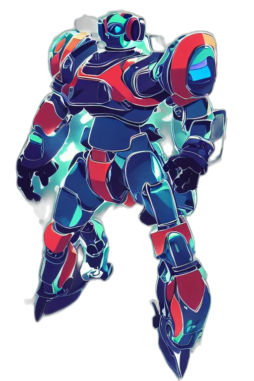 robot, weapon, concept art, pixel art transparent PNG cut-out