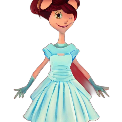 dress, staff, crown, 3d render transparent PNG cut-out