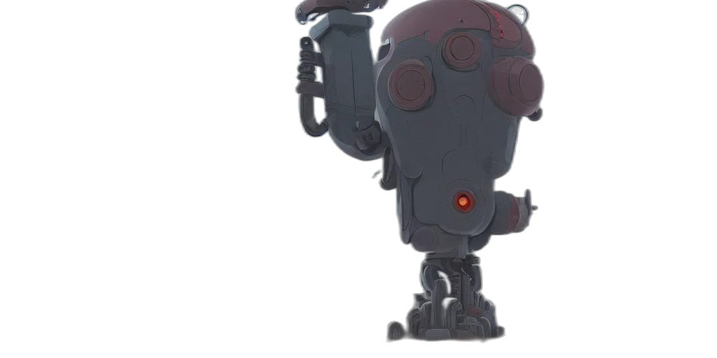robot, weapon, staff, concept art transparent PNG cut-out