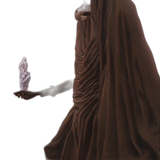 dress, creature, staff, robot transparent PNG cut-out