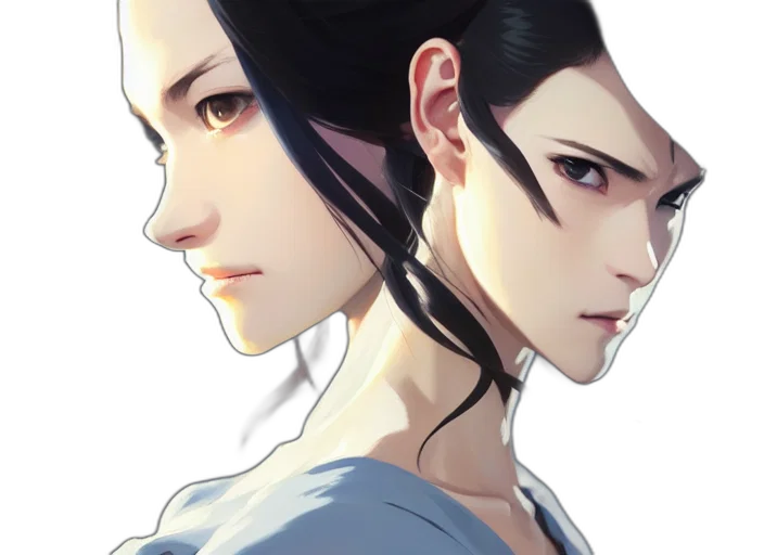 face, mask, concept art, fantasy art, anime, photorealistic, monochrome, blue transparent PNG cut-out