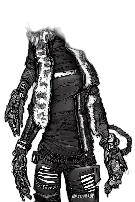 jacket, robot, weapon, mask transparent PNG cut-out