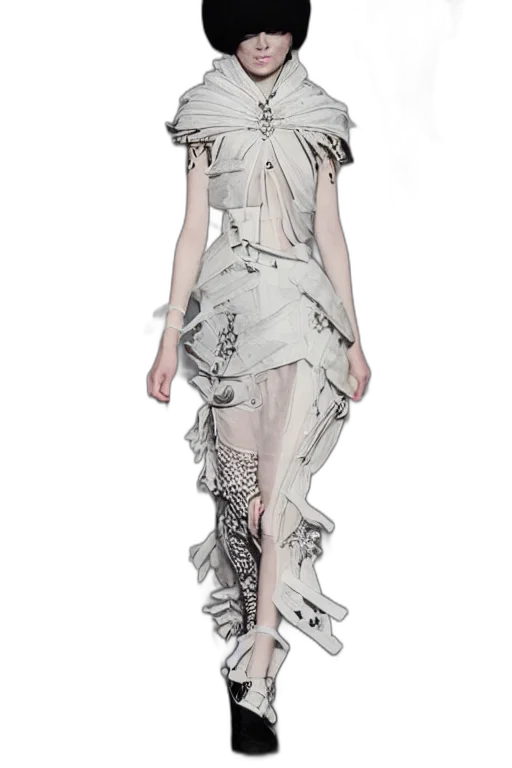 dress, concept art, fantasy art, monochrome transparent PNG cut-out