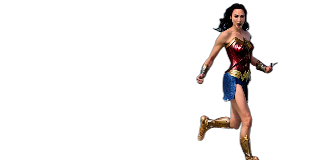 comic book art, concept art, 3d render, gal, gadot, wonder, woman, surfing transparent PNG cut-out