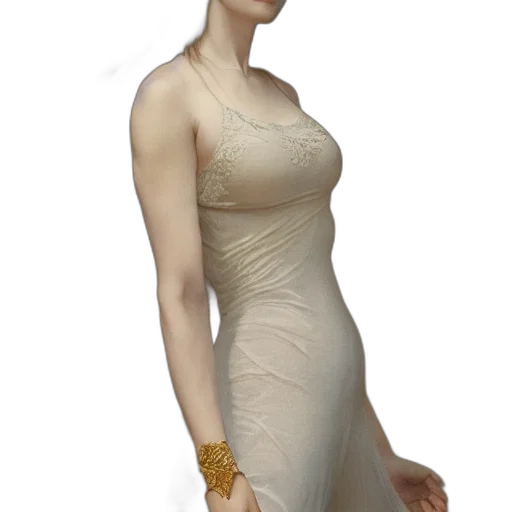 dress, jewelry, crown, staff transparent PNG cut-out