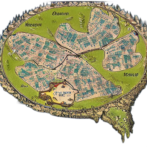 concept art, forest, city street, map transparent PNG cut-out
