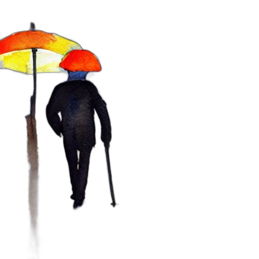 umbrella, staff, jacket, concept art transparent PNG cut-out