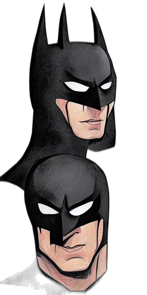 mask, face, comic book art, cartoon, concept art, 3d render, portrait, batman transparent PNG cut-out