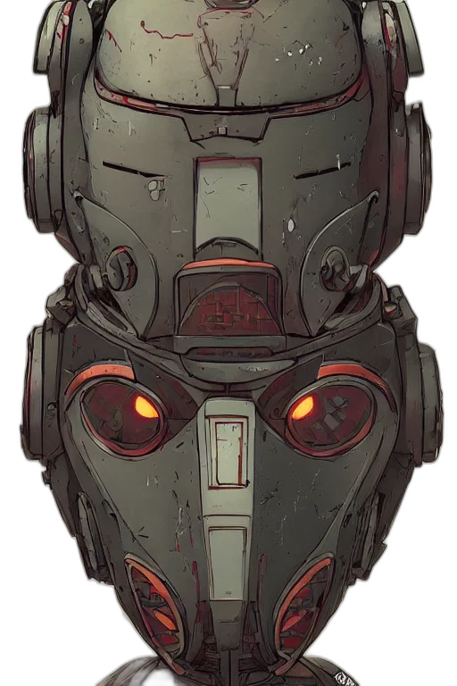 robot, mask, face, concept art transparent PNG cut-out