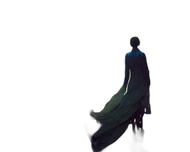 dress, umbrella, jacket, staff transparent PNG cut-out