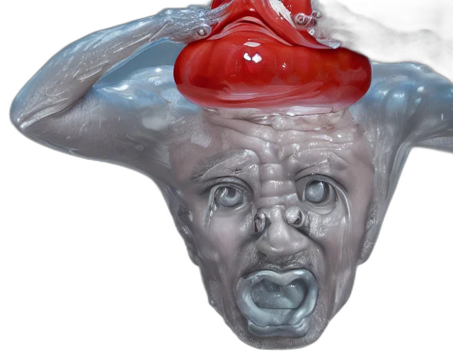 face, mask, crown, hat, 3d render, photorealistic, concept art, massive transparent PNG cut-out