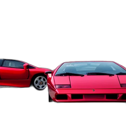car, 3d render, vaporwave, photorealistic transparent PNG cut-out