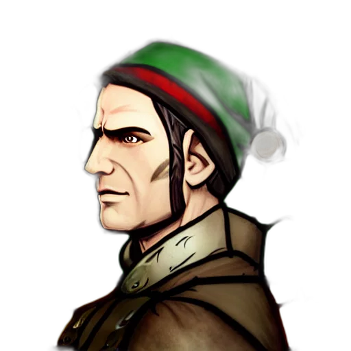 hat, staff, face, concept art, pixel art, fantasy art, photorealistic, side transparent PNG cut-out