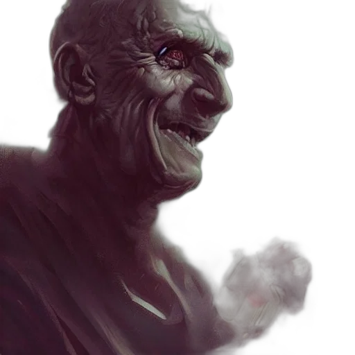 face, mask, creature, concept art, photorealistic, fantasy art, comic book art, fog transparent PNG cut-out