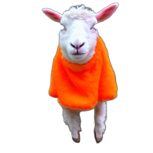 animal, dress, jacket, creature, cute, little, sheep, wearing transparent PNG cut-out