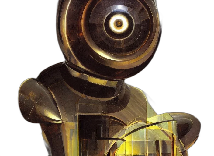 robot, weapon, concept art, 3d render, cyberpunk, golden, portrait, cyber transparent PNG cut-out