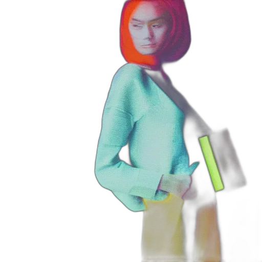 robot, jacket, dress, bottle, 3d render, concept art, vaporwave, photorealistic transparent PNG cut-out