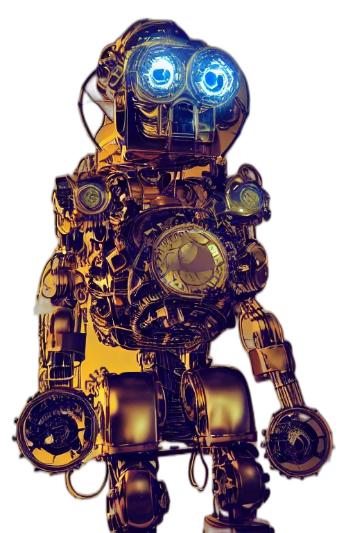 robot, weapon, animal, jewelry, cyberpunk, concept art, 3d render, comic book art transparent PNG cut-out