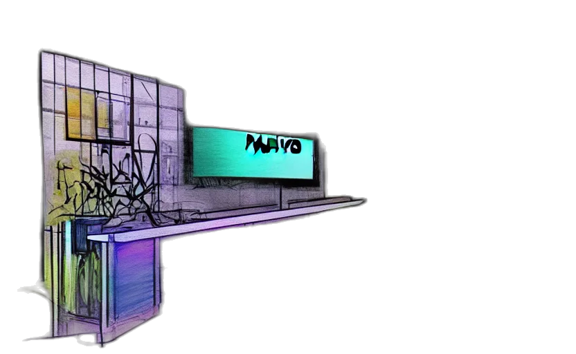 building, 3d render, vaporwave, concept art, cyberpunk, neon lights, neon, alcohol transparent PNG cut-out