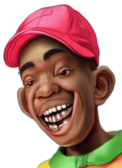 face, creature, hat, mask, photorealistic, 3d render, cartoon, concept art transparent PNG cut-out