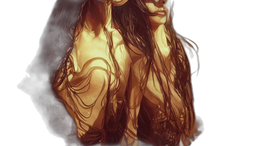 hair, face, mask, dress transparent PNG cut-out