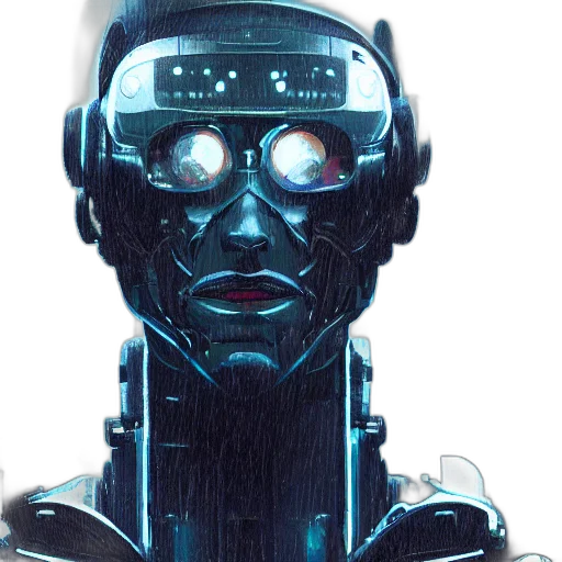 robot, face, cyberpunk, concept art, comic book art, concept, art, japanese transparent PNG cut-out