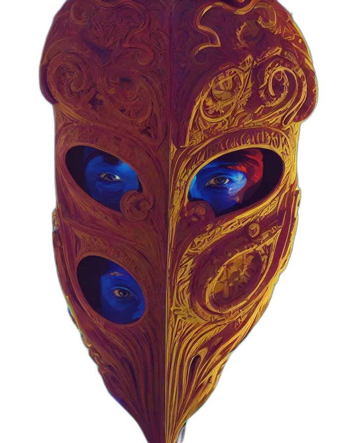 mask, face, crown, staff transparent PNG cut-out