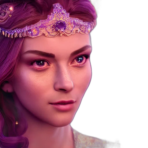 crown, jewelry, face, fantasy art transparent PNG cut-out