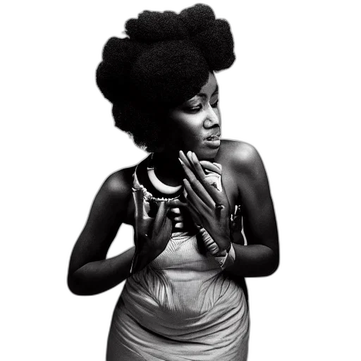 photo, beautiful, young, black transparent PNG cut-out