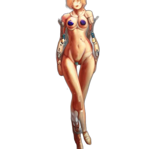 dress, robot, staff, weapon transparent PNG cut-out