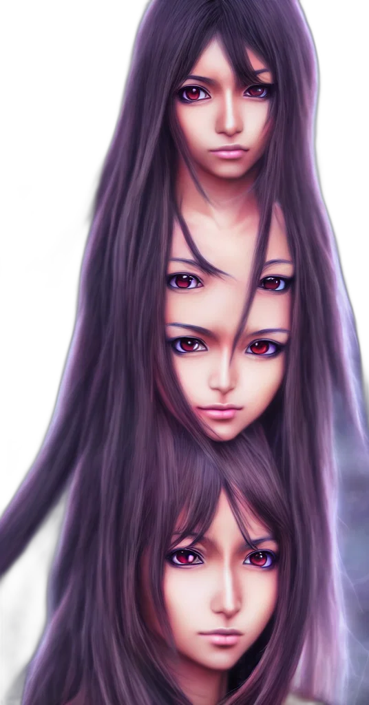 face, hair, photorealistic, anime transparent PNG cut-out