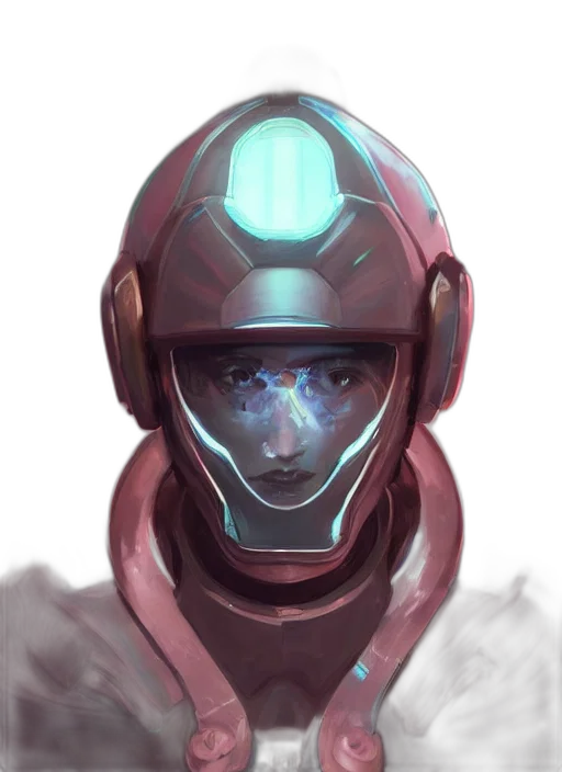 robot, face, mask, creature, concept art, cyberpunk, vaporwave, fantasy art transparent PNG cut-out