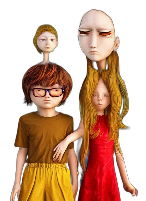 dress, staff, mask, hair, 3d render, concept art, cartoon, fantasy art transparent PNG cut-out