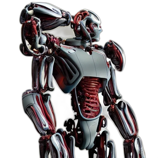 robot, 3d render, concept art, cyberpunk transparent PNG cut-out