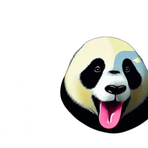 animal, 3d render, photorealistic, concept art, watercolor, colorful, illustration, panda transparent PNG cut-out