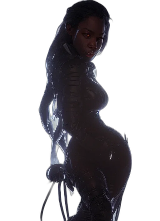 dress, creature, robot, staff transparent PNG cut-out