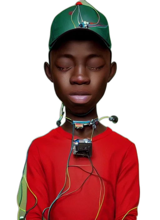 robot, face, staff, hat, 3d render, cartoon, concept art, photorealistic transparent PNG cut-out