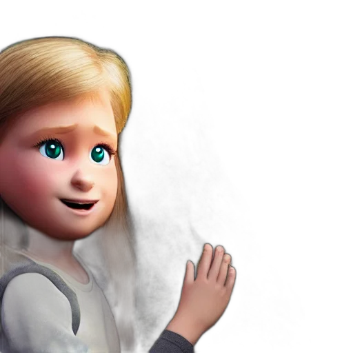 face, hair, 3d render, photorealistic transparent PNG cut-out