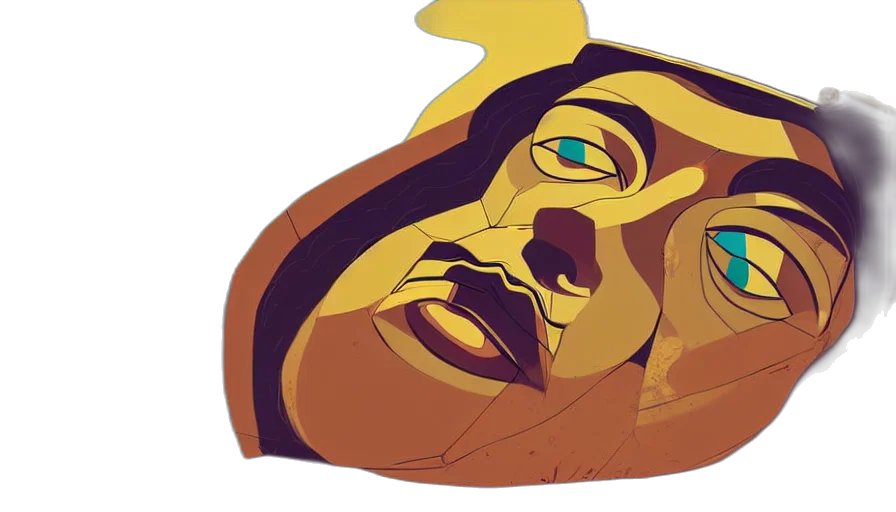 mask, face, crown, hat, concept art, cartoon, comic book art, anime transparent PNG cut-out