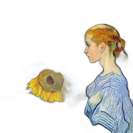 staff, flower, dress, face, oil painting, photorealistic, watercolor, concept art transparent PNG cut-out